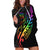 Personalised New Zealand Wellington Pride Hoodie Dress Maori Fern with Pride Flag 2024 LT9 Black - Polynesian Pride