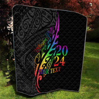 Personalised New Zealand Wellington Pride Quilt Maori Fern with Pride Flag 2024 LT9 - Polynesian Pride