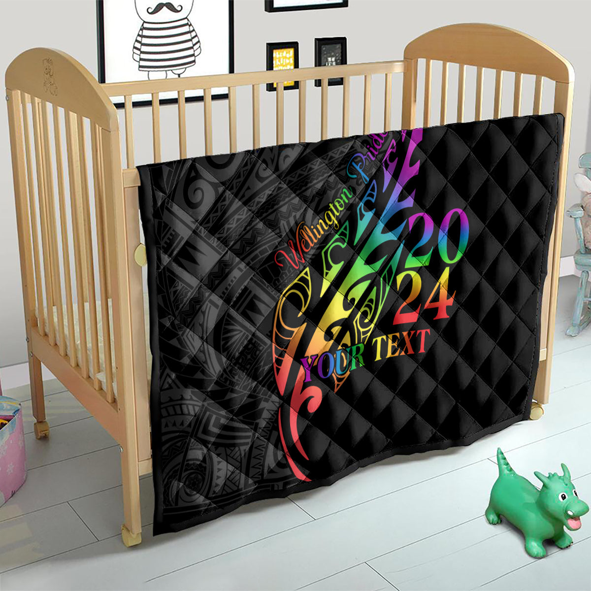 Personalised New Zealand Wellington Pride Quilt Maori Fern with Pride Flag 2024 LT9 - Polynesian Pride