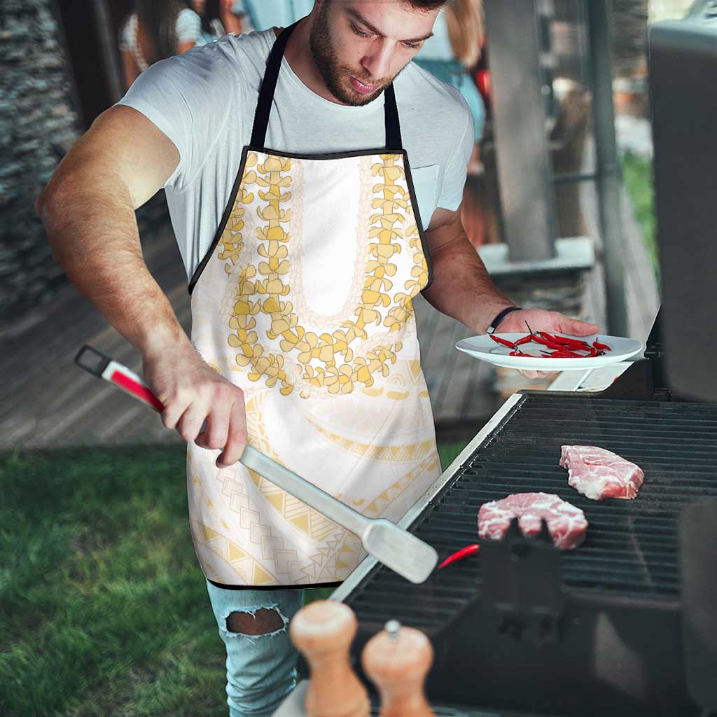 Aloha Lei Onaona Apron Beige Hawaiian Tribal Pattern - Polynesian Pride
