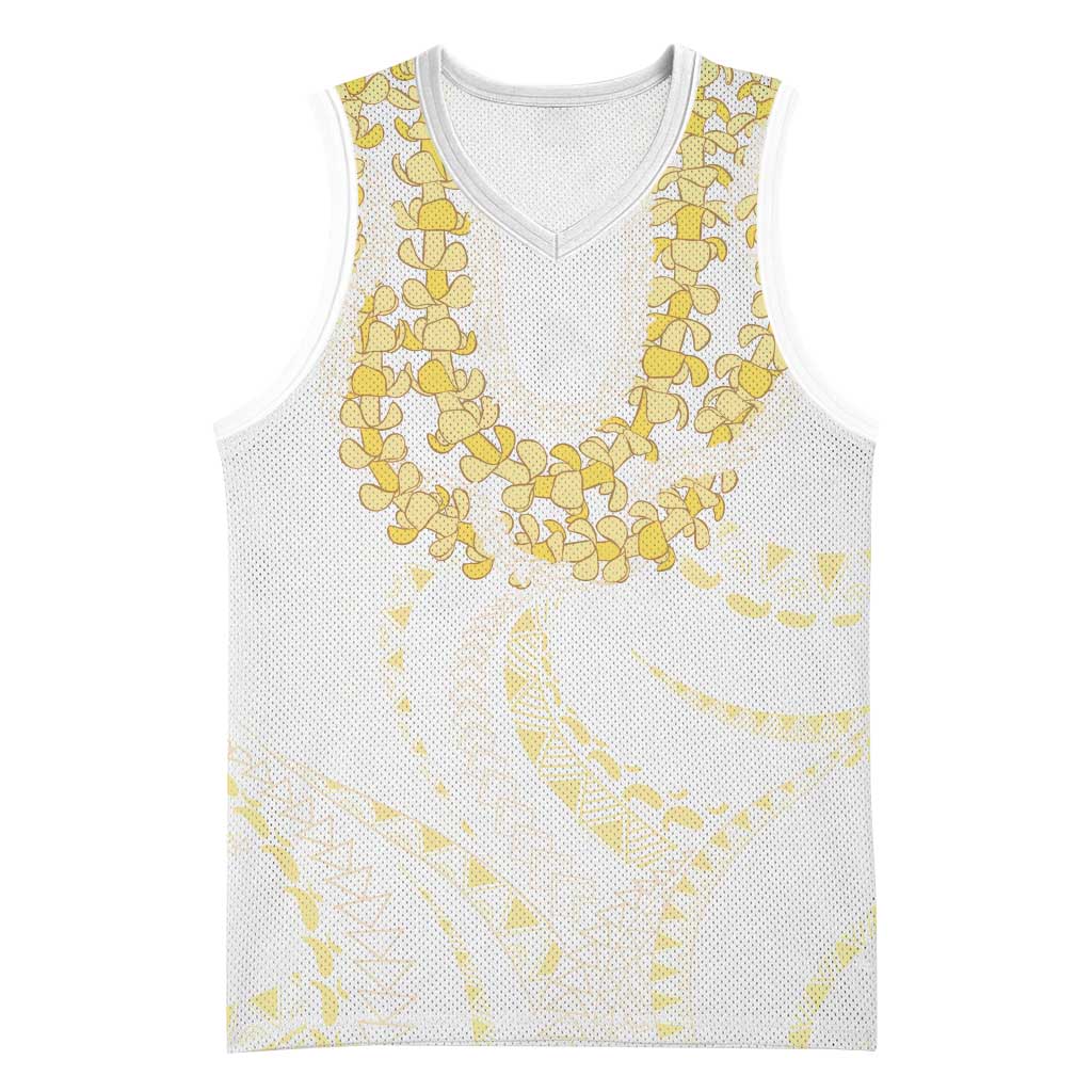 Aloha Lei Onaona Basketball Jersey Beige Hawaiian Tribal Pattern - Polynesian Pride
