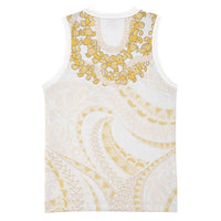 Aloha Lei Onaona Basketball Jersey Beige Hawaiian Tribal Pattern - Polynesian Pride