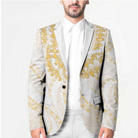 Aloha Lei Onaona Blazer Beige Hawaiian Tribal Pattern LT9 - Polynesian Pride