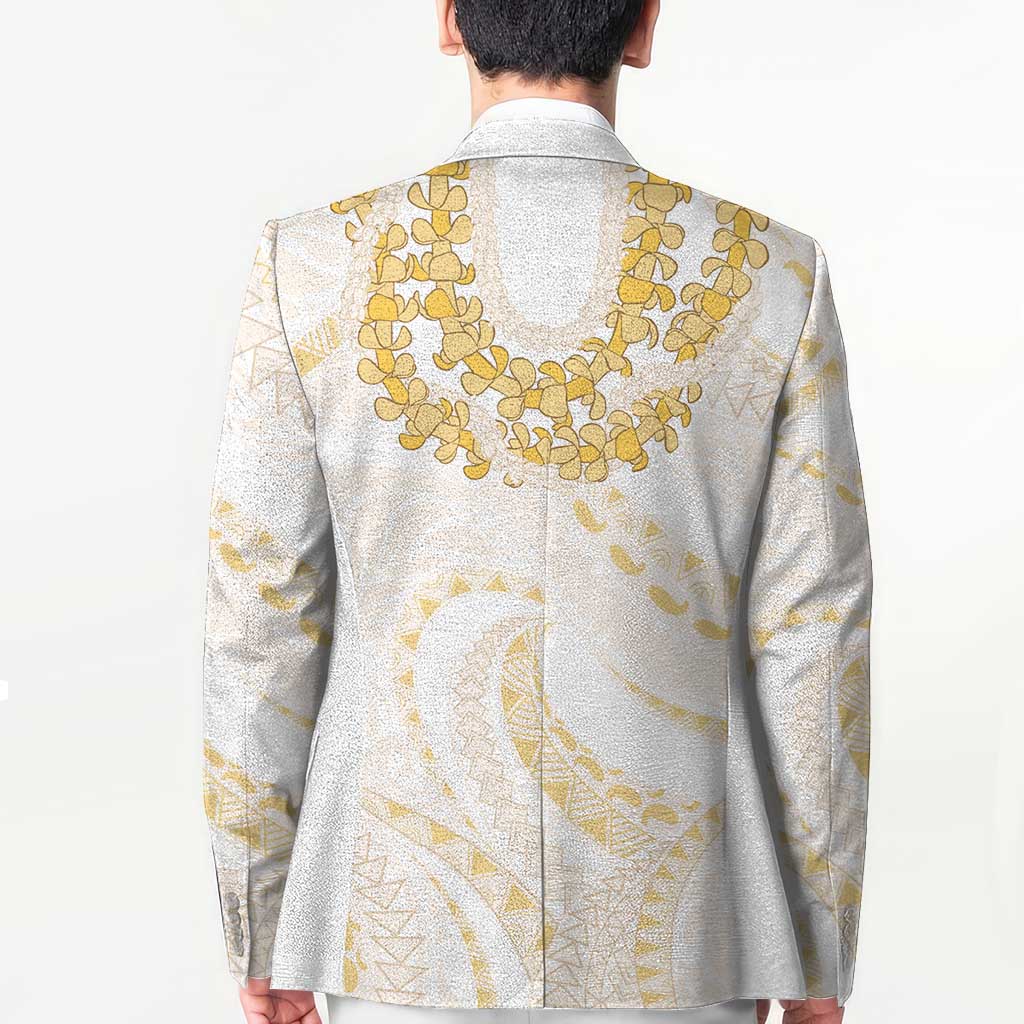 Aloha Lei Onaona Blazer Beige Hawaiian Tribal Pattern LT9 - Polynesian Pride