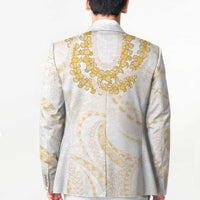 Aloha Lei Onaona Blazer Beige Hawaiian Tribal Pattern LT9 - Polynesian Pride