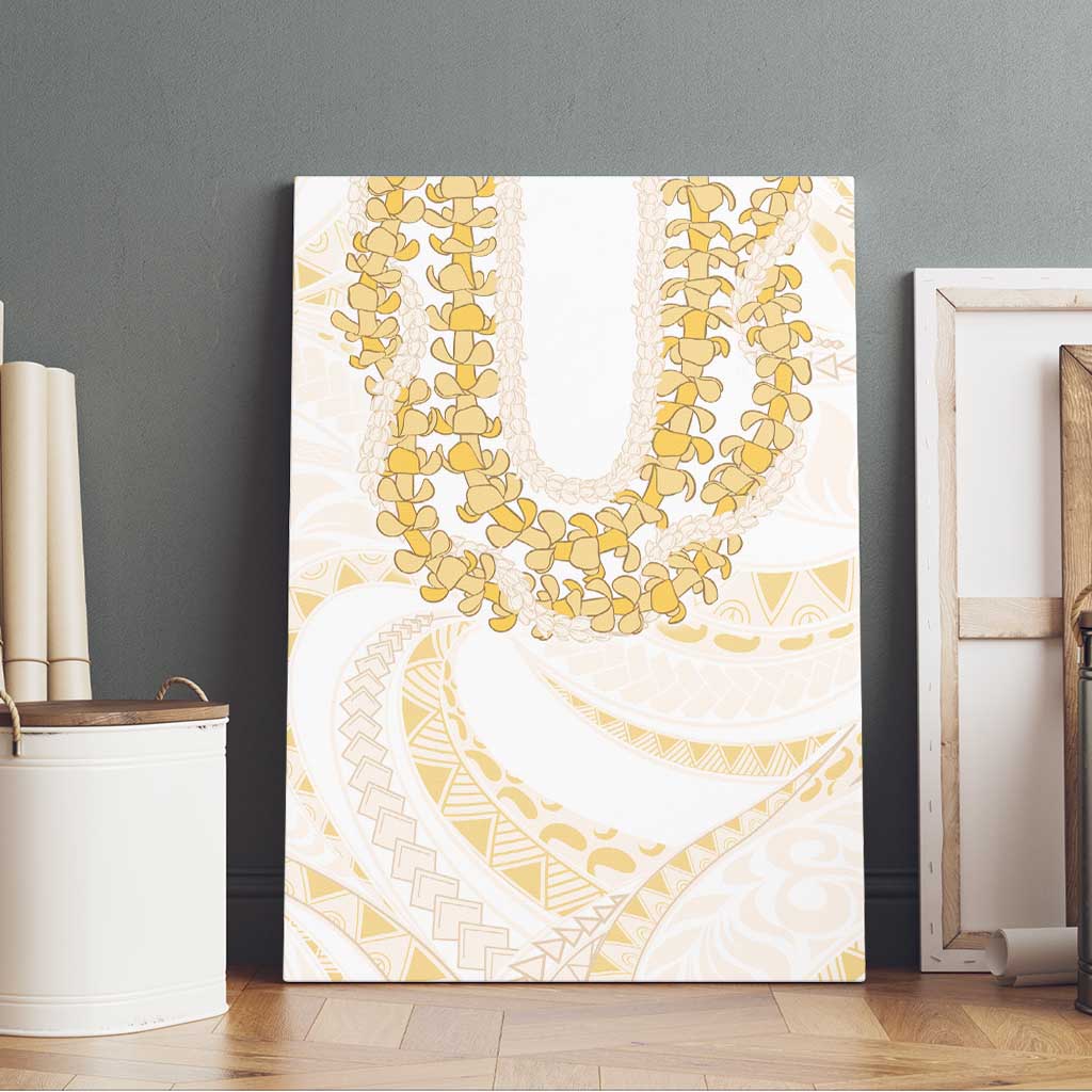 Aloha Lei Onaona Canvas Wall Art Beige Hawaiian Tribal Pattern