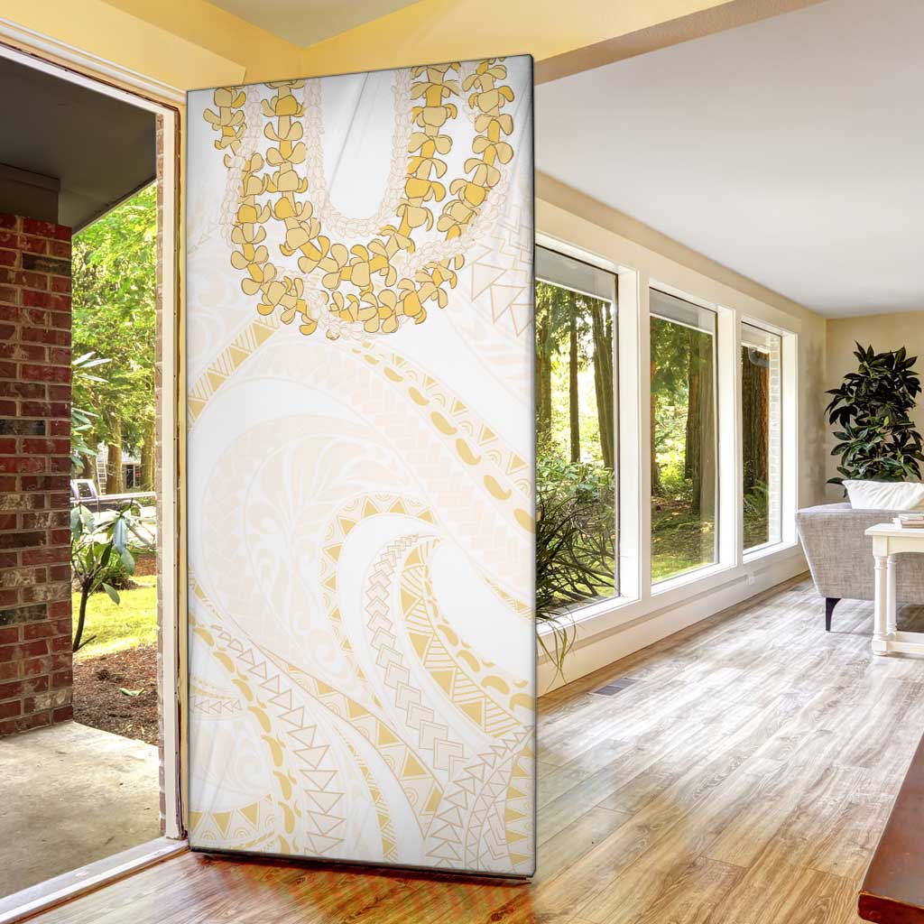 Aloha Lei Onaona Door Cover Beige Hawaiian Tribal Pattern - Polynesian Pride