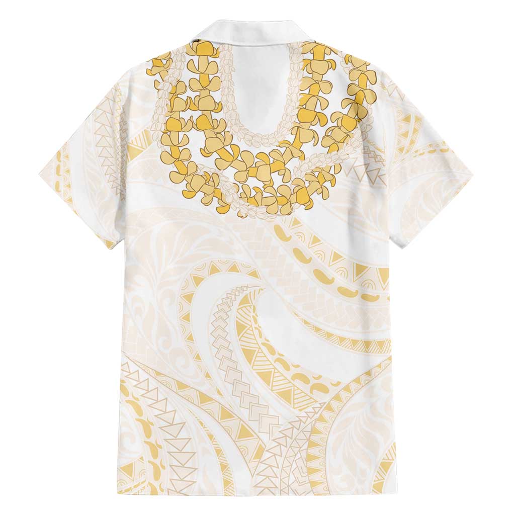 Aloha Lei Onaona Family Matching Off Shoulder Short Dress and Hawaiian Shirt Beige Hawaiian Tribal Pattern