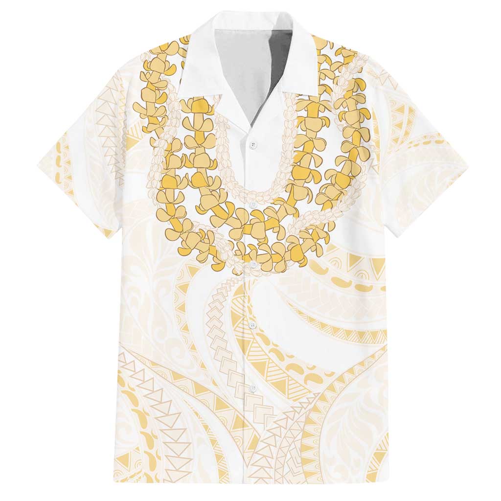 Aloha Lei Onaona Family Matching Puletasi and Hawaiian Shirt Beige Hawaiian Tribal Pattern LT9 Dad's Shirt - Short Sleeve Beige - Polynesian Pride