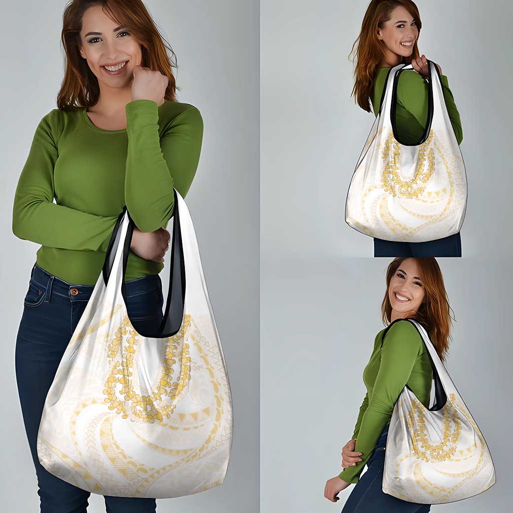 Aloha Lei Onaona Grocery Bag Beige Hawaiian Tribal Pattern LT9 - Polynesian Pride