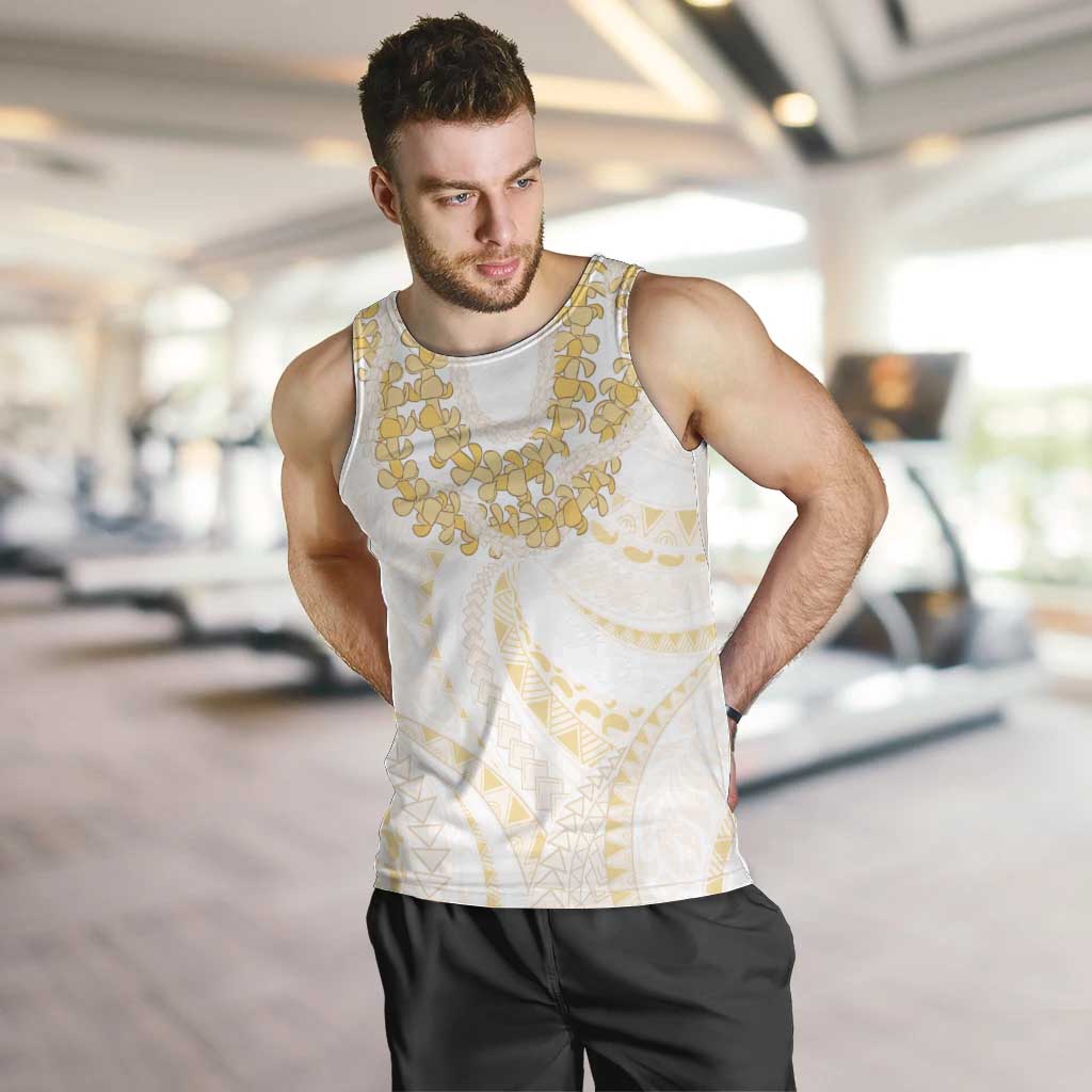 Aloha Lei Onaona Men Tank Top Beige Hawaiian Tribal Pattern LT9 Beige - Polynesian Pride