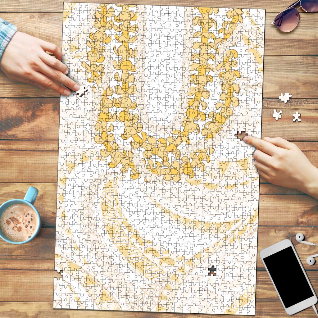 Aloha Lei Onaona Puzzle Beige Hawaiian Tribal Pattern - Polynesian Pride