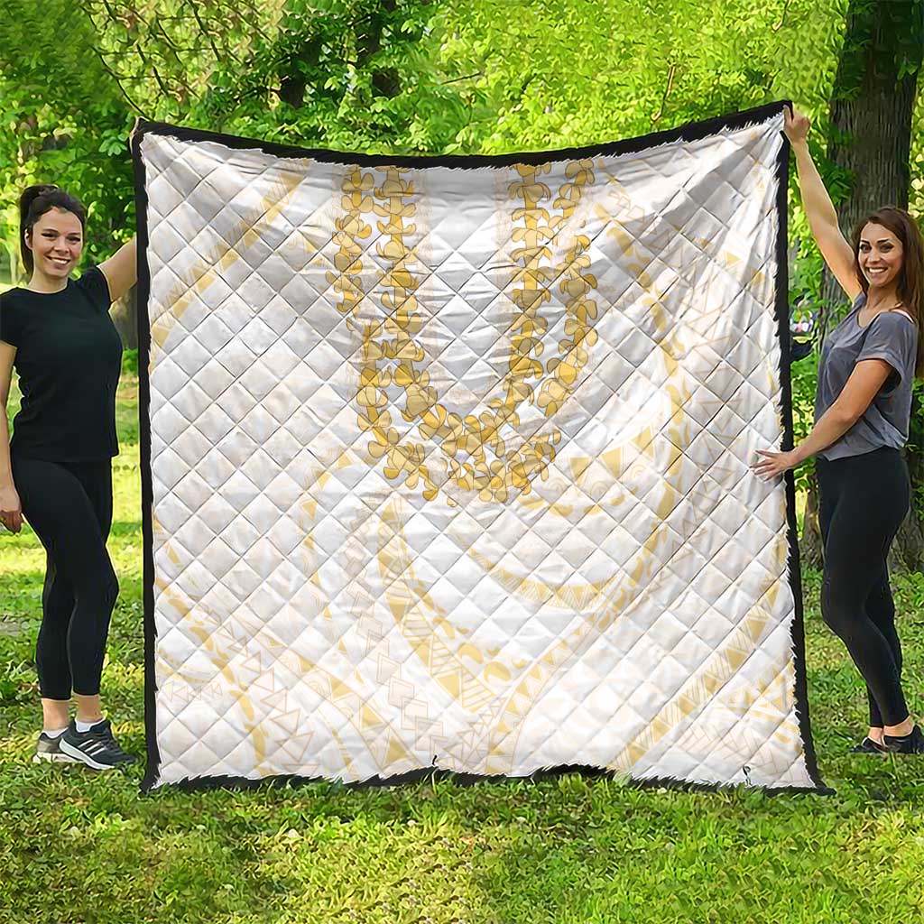 Aloha Lei Onaona Quilt Beige Hawaiian Tribal Pattern