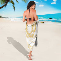 Aloha Lei Onaona Sarong Beige Hawaiian Tribal Pattern