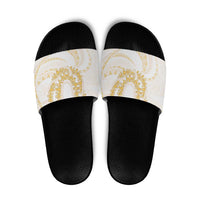 Aloha Lei Onaona Slide Sandals Beige Hawaiian Tribal Pattern LT9 Beige - Polynesian Pride