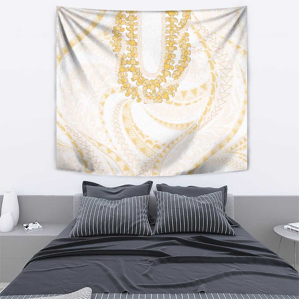 Aloha Lei Onaona Tapestry Beige Hawaiian Tribal Pattern