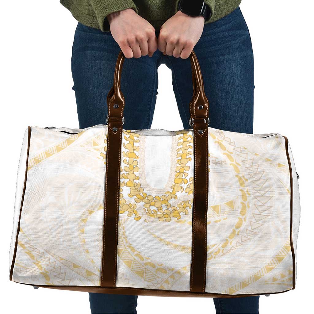 Aloha Lei Onaona Travel Bag Beige Hawaiian Tribal Pattern - Polynesian Pride