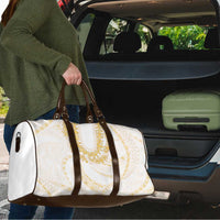 Aloha Lei Onaona Travel Bag Beige Hawaiian Tribal Pattern - Polynesian Pride