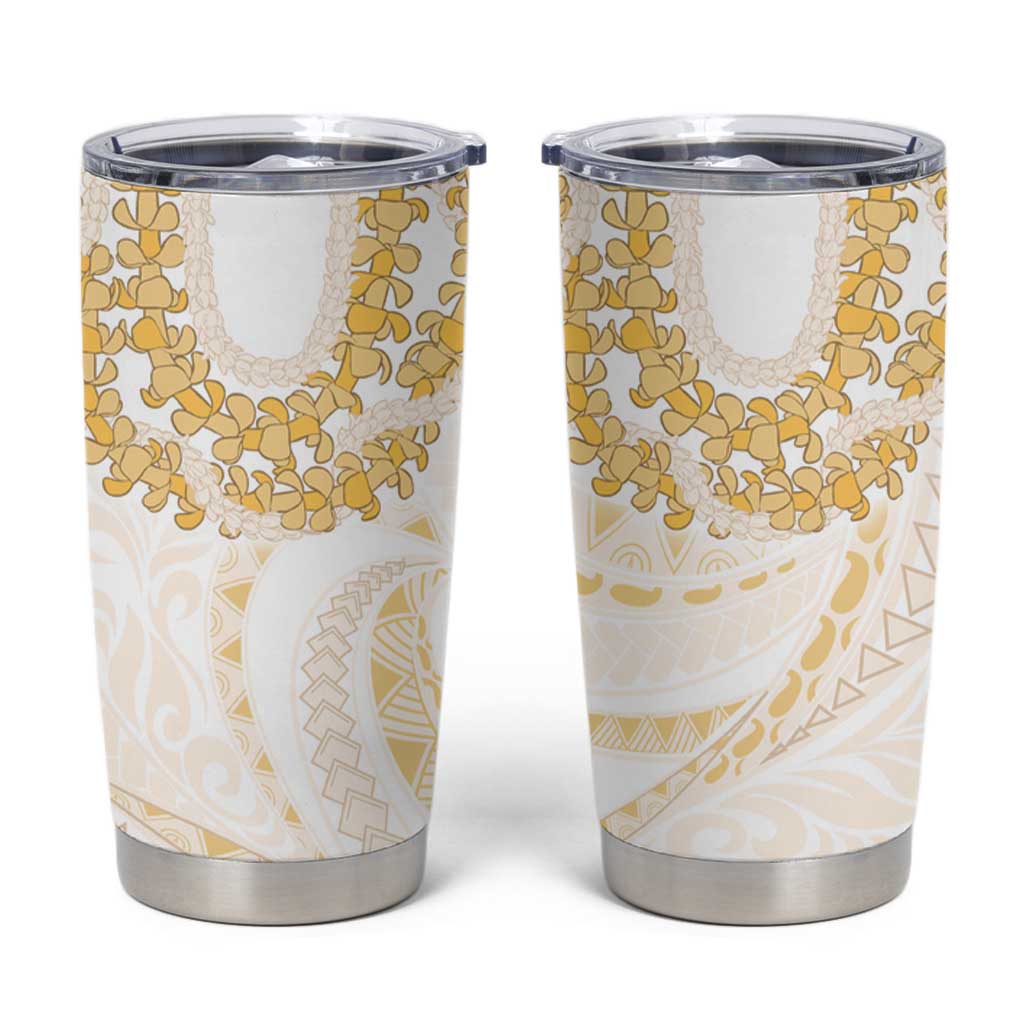 Aloha Lei Onaona Tumbler Cup Beige Hawaiian Tribal Pattern