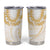 Aloha Lei Onaona Tumbler Cup Beige Hawaiian Tribal Pattern