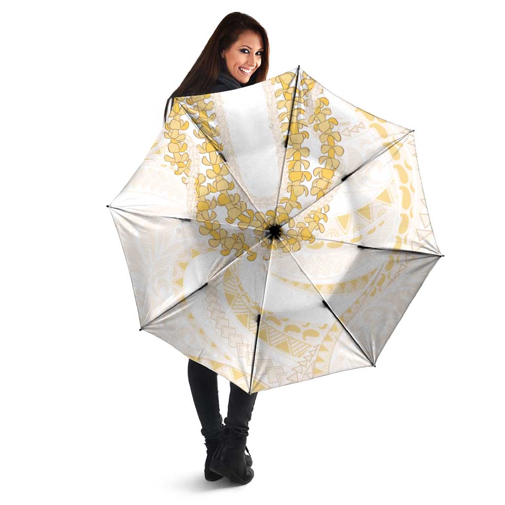 Aloha Lei Onaona Umbrella Beige Hawaiian Tribal Pattern - Polynesian Pride