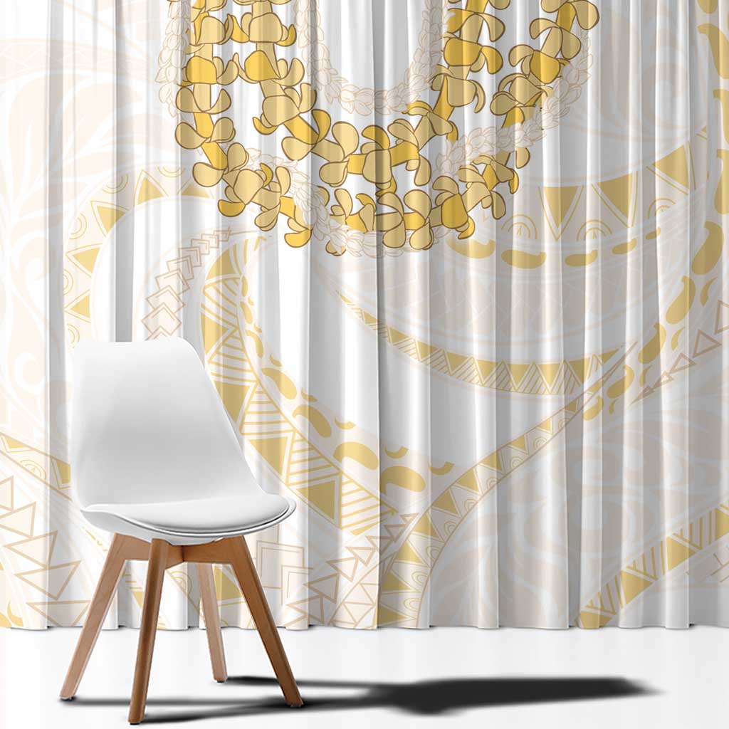 Aloha Lei Onaona Window Curtain Beige Hawaiian Tribal Pattern