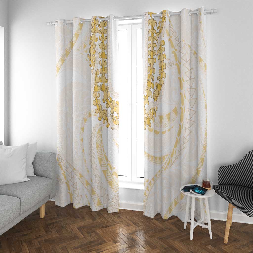 Aloha Lei Onaona Window Curtain Beige Hawaiian Tribal Pattern