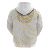Aloha Lei Onaona Zip Hoodie Beige Hawaiian Tribal Pattern LT9 - Polynesian Pride
