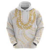Aloha Lei Onaona Zip Hoodie Beige Hawaiian Tribal Pattern LT9 - Polynesian Pride
