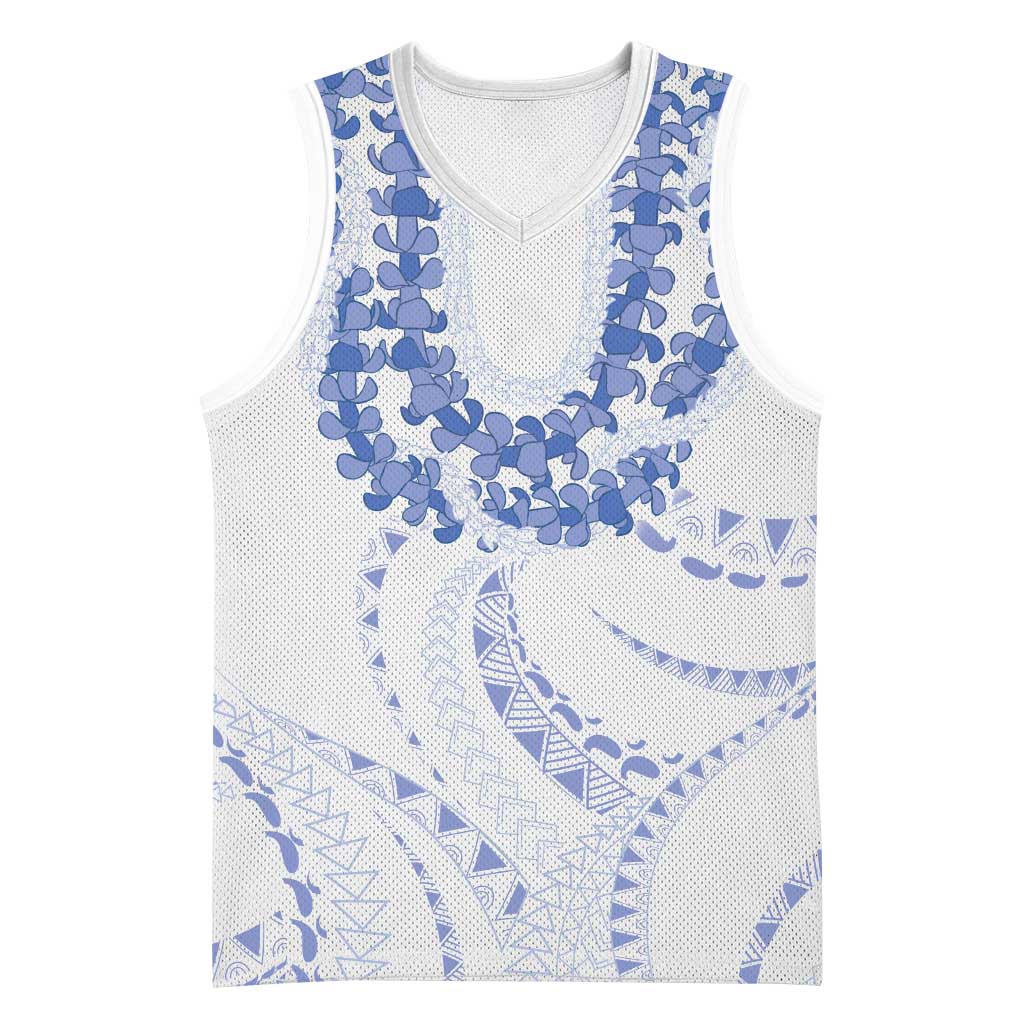 Aloha Lei Onaona Basketball Jersey Navy Blue Hawaiian Tribal Pattern - Polynesian Pride