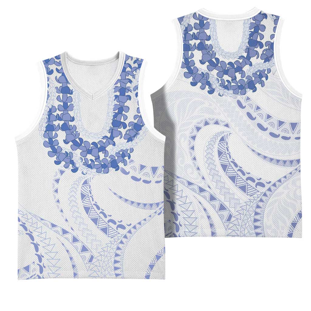 Aloha Lei Onaona Basketball Jersey Navy Blue Hawaiian Tribal Pattern - Polynesian Pride