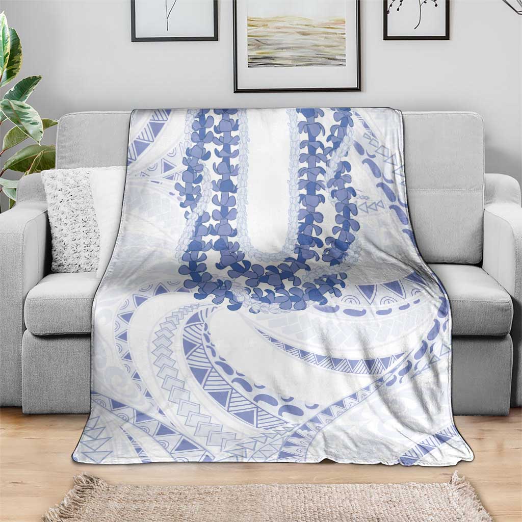 Aloha Lei Onaona Blanket Navy Blue Hawaiian Tribal Pattern