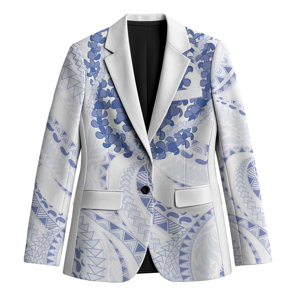 Aloha Lei Onaona Blazer Navy Blue Hawaiian Tribal Pattern LT9 Unisex Blue - Polynesian Pride