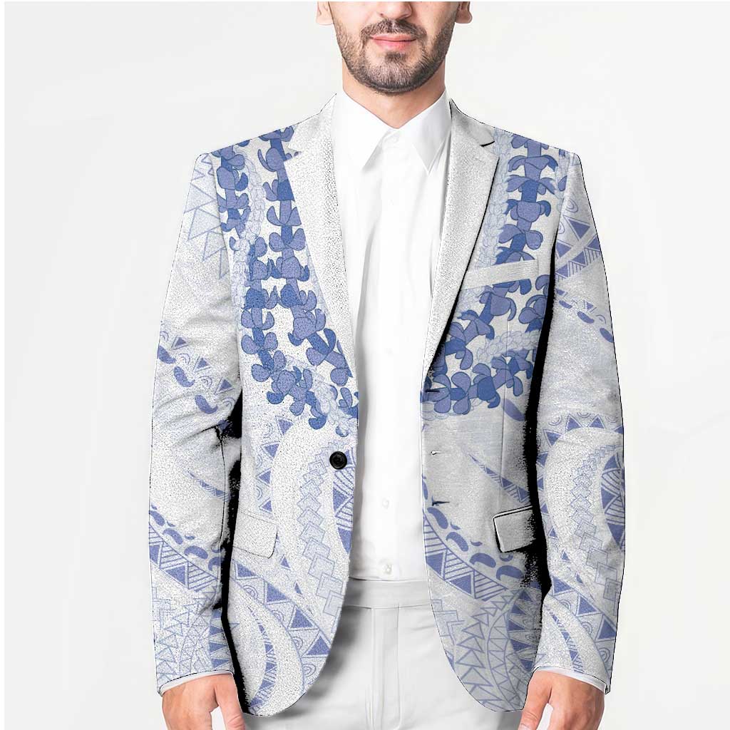 Aloha Lei Onaona Blazer Navy Blue Hawaiian Tribal Pattern LT9 - Polynesian Pride