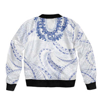 Aloha Lei Onaona Bomber Jacket Navy Blue Hawaiian Tribal Pattern LT9 - Polynesian Pride