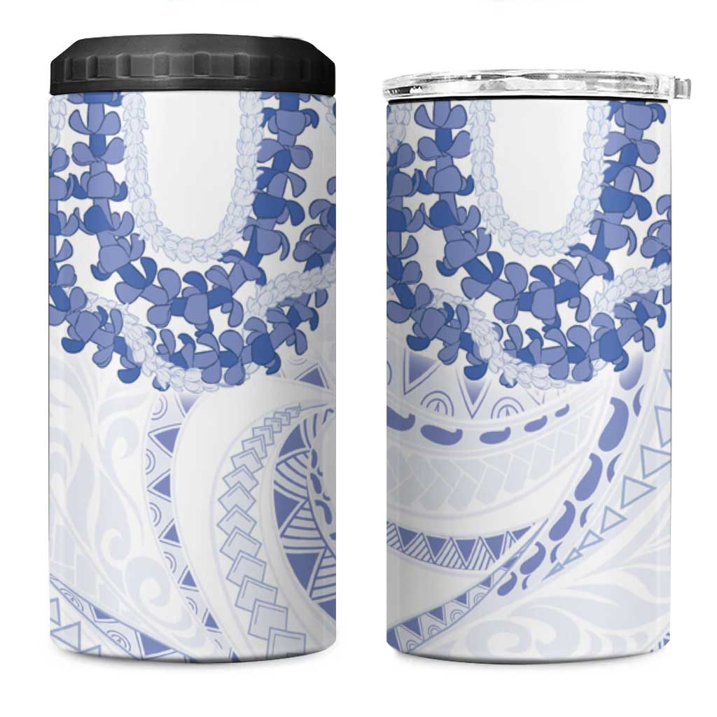 Aloha Lei Onaona 4 in 1 Can Cooler Tumbler Navy Blue Hawaiian Tribal Pattern