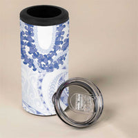 Aloha Lei Onaona 4 in 1 Can Cooler Tumbler Navy Blue Hawaiian Tribal Pattern