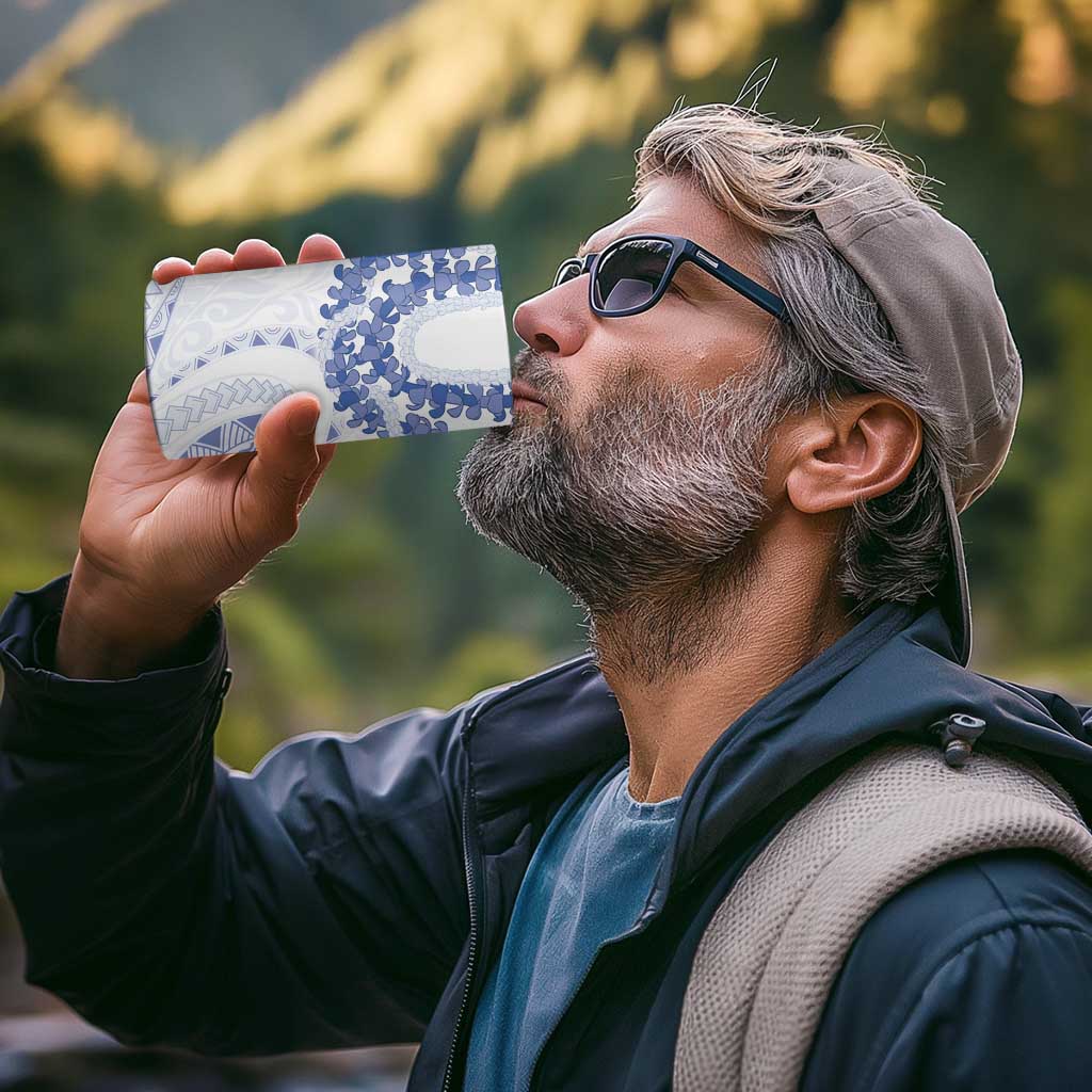 Aloha Lei Onaona 4 in 1 Can Cooler Tumbler Navy Blue Hawaiian Tribal Pattern