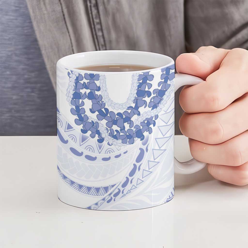 Aloha Lei Onaona Ceramic Mug Navy Blue Hawaiian Tribal Pattern - Polynesian Pride
