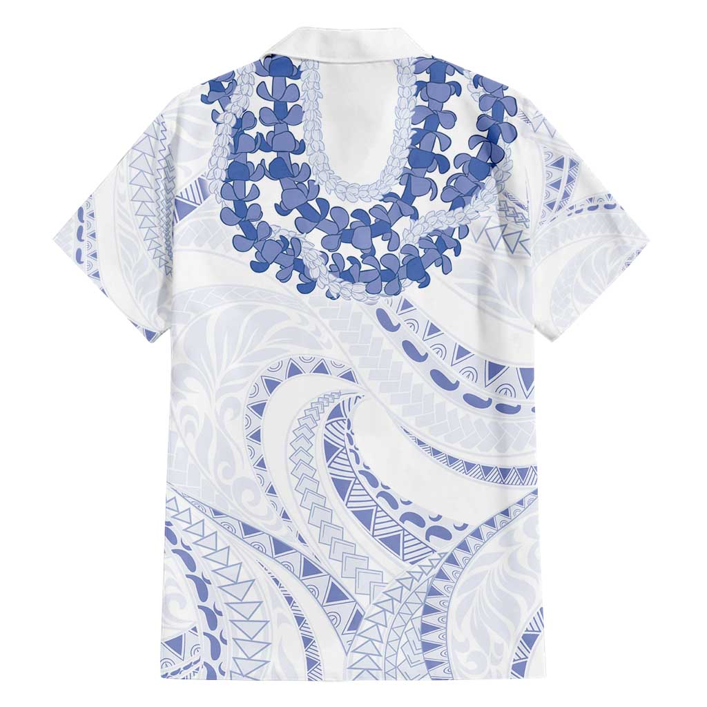 Aloha Lei Onaona Family Matching Off Shoulder Maxi Dress and Hawaiian Shirt Navy Blue Hawaiian Tribal Pattern