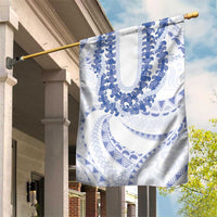 Aloha Lei Onaona Garden Flag Navy Blue Hawaiian Tribal Pattern