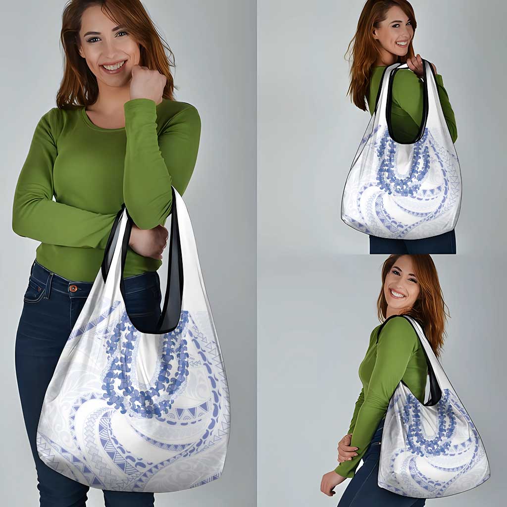 Aloha Lei Onaona Grocery Bag Navy Blue Hawaiian Tribal Pattern