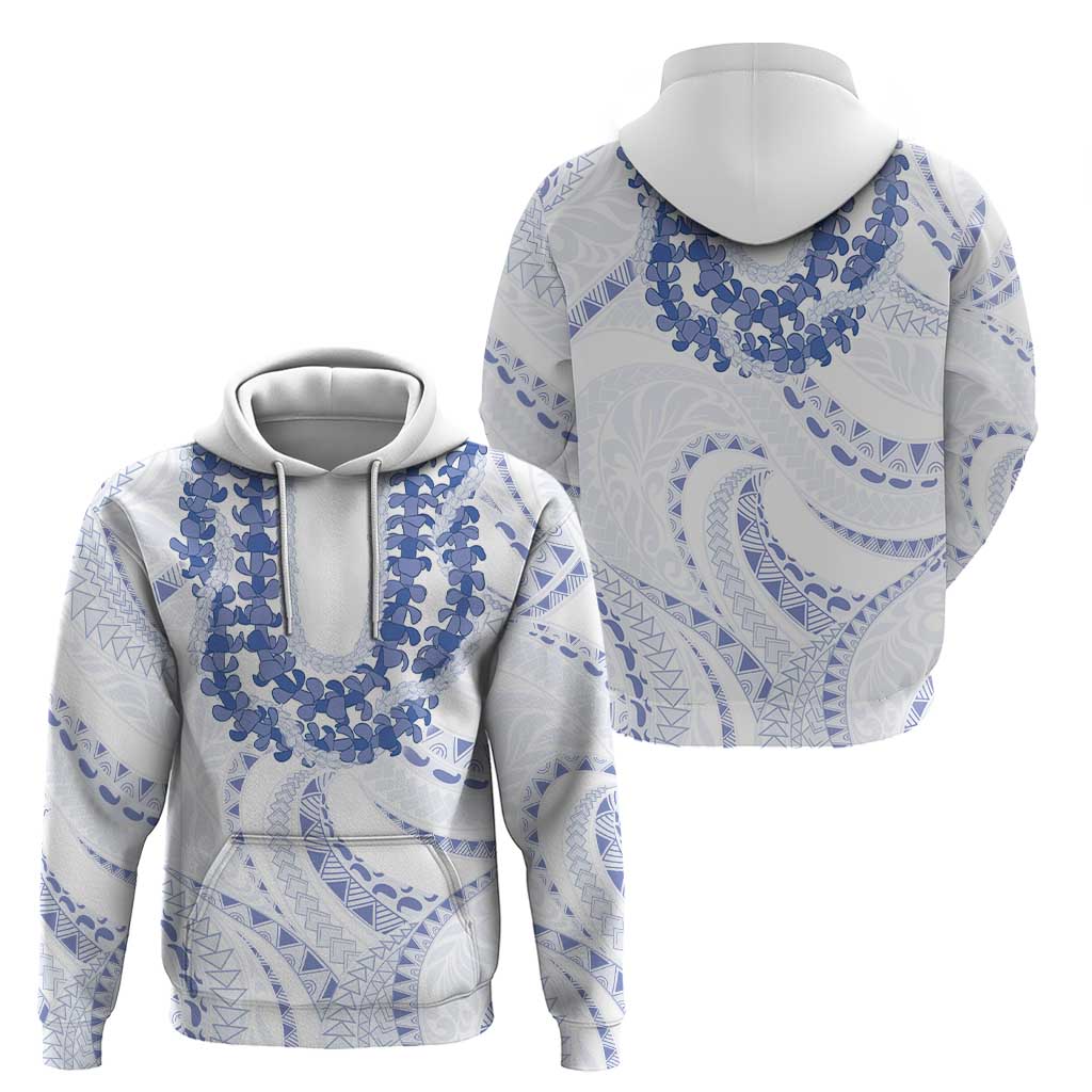 Aloha Lei Onaona Hoodie Navy Blue Hawaiian Tribal Pattern