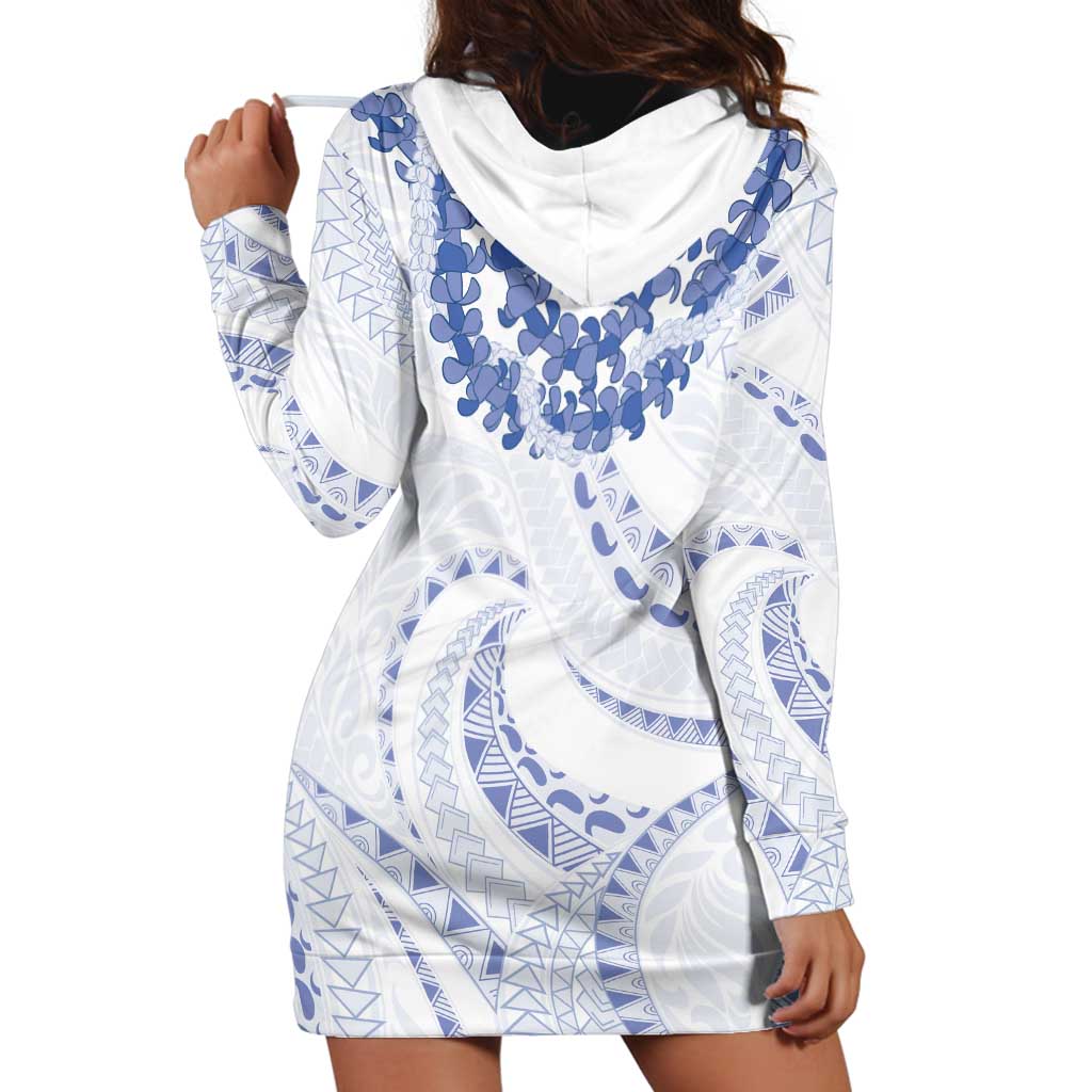 Aloha Lei Onaona Hoodie Dress Navy Blue Hawaiian Tribal Pattern