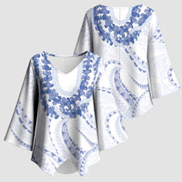 Aloha Lei Onaona Kimono Sleeve Blouse Navy Blue Hawaiian Tribal Pattern - Polynesian Pride