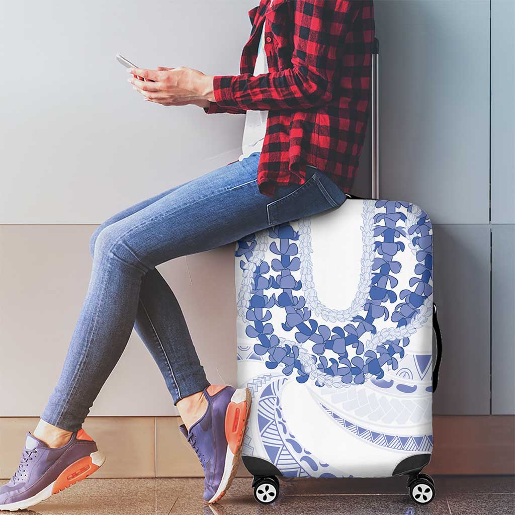 Aloha Lei Onaona Luggage Cover Navy Blue Hawaiian Tribal Pattern