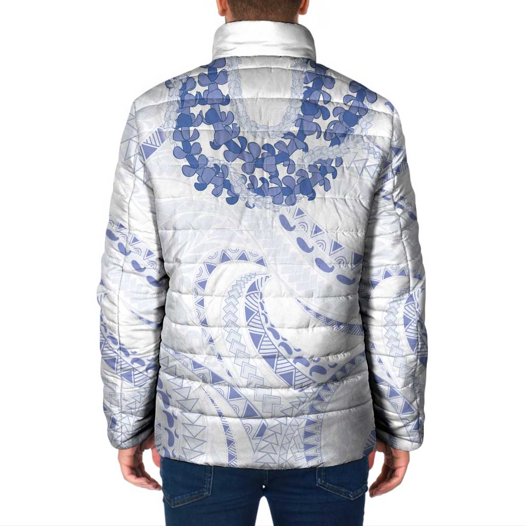 Aloha Lei Onaona Padded Jacket Navy Blue Hawaiian Tribal Pattern - Polynesian Pride
