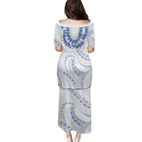 Aloha Lei Onaona Puletasi Navy Blue Hawaiian Tribal Pattern LT9 - Polynesian Pride