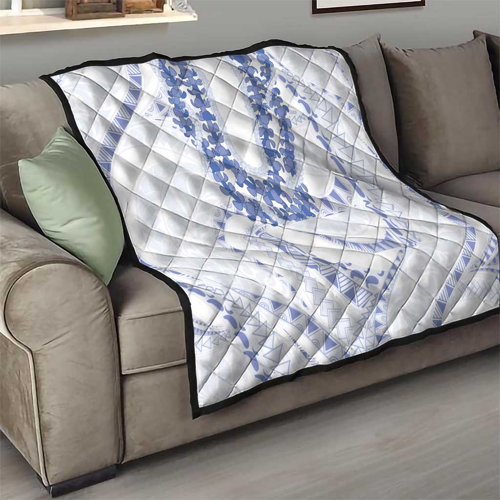 Aloha Lei Onaona Quilt Navy Blue Hawaiian Tribal Pattern