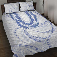Aloha Lei Onaona Quilt Bed Set Navy Blue Hawaiian Tribal Pattern